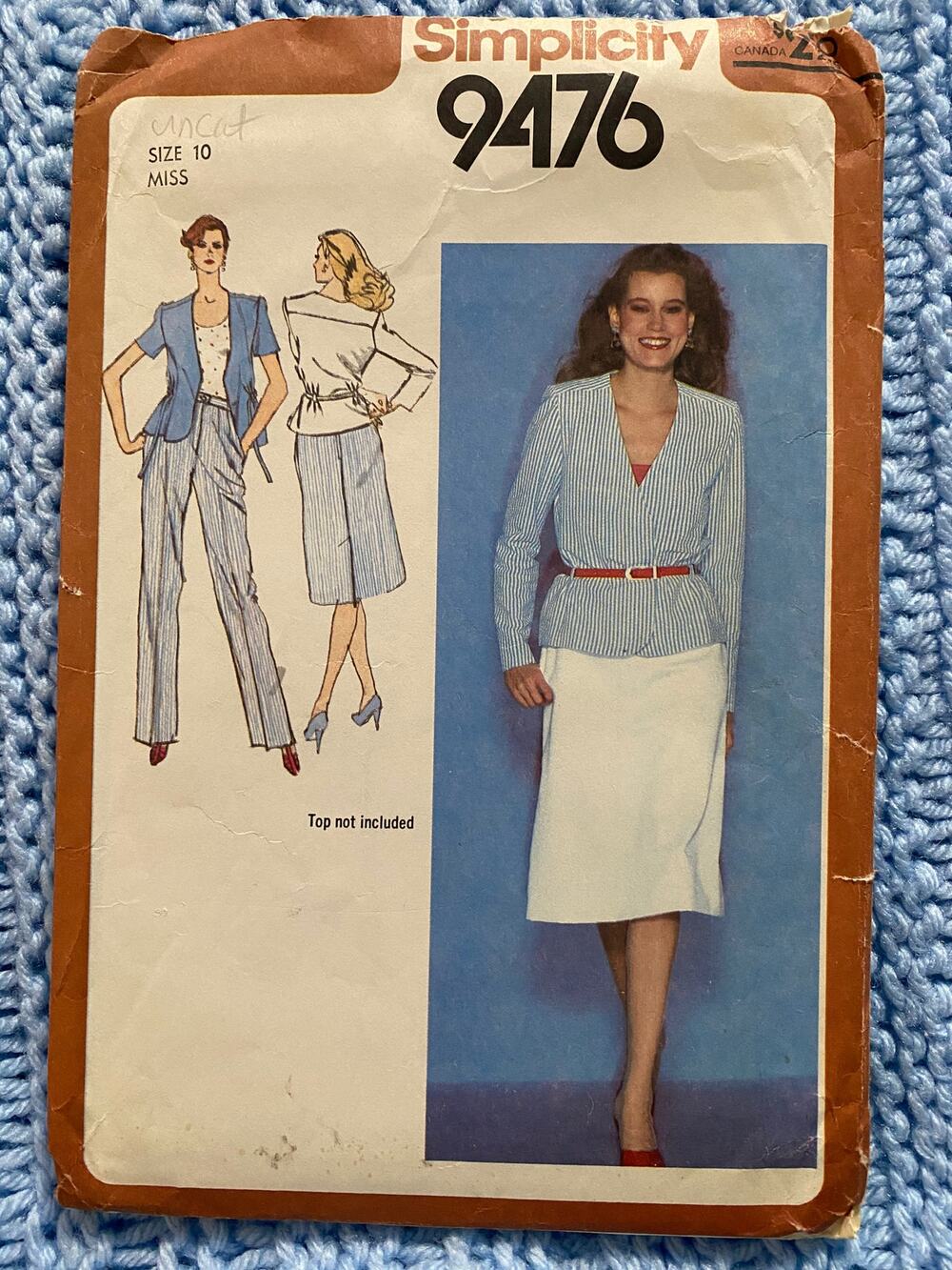 Simplicity 9476 suit blazer skirt pant pattern